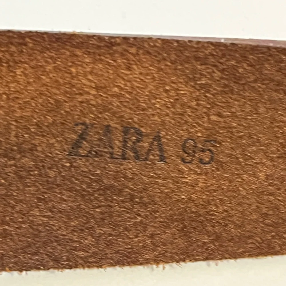 Zara Womens Braided Leather Belt 1.5 Inches Wide Caramel Tan Silvertone Buckle